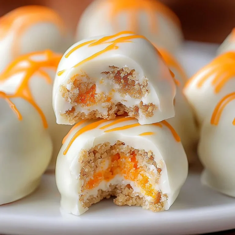 Mini Carrot Cake Cheesecake Bites on a white plate with a rustic background