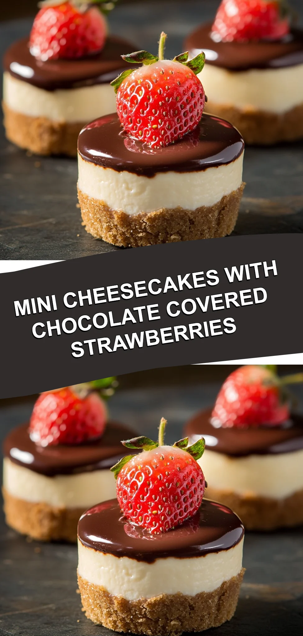 Mini Cheesecakes with Chocolate Covered Strawberries