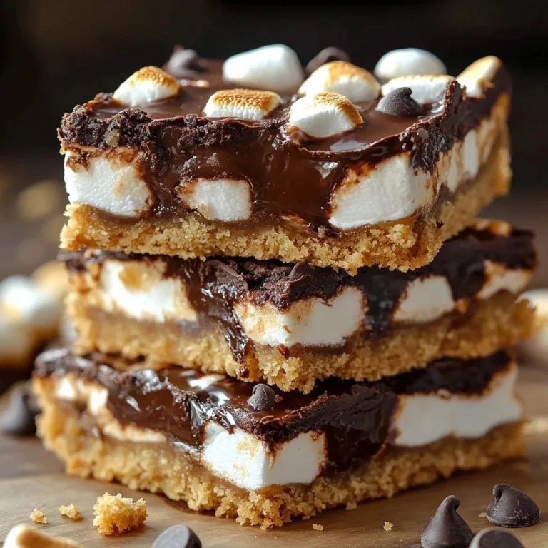 Delicious no-bake S'mores Bars stacked on a plate.