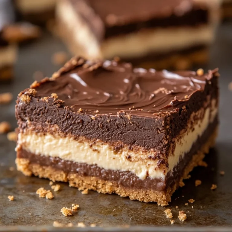 Delicious Nutella Cheesecake Bars topped with chocolate drizzle and hazelnuts