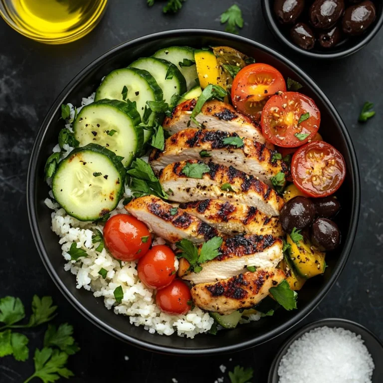 Delicious and nutritious Greek Chicken Bowls with fresh ingredients