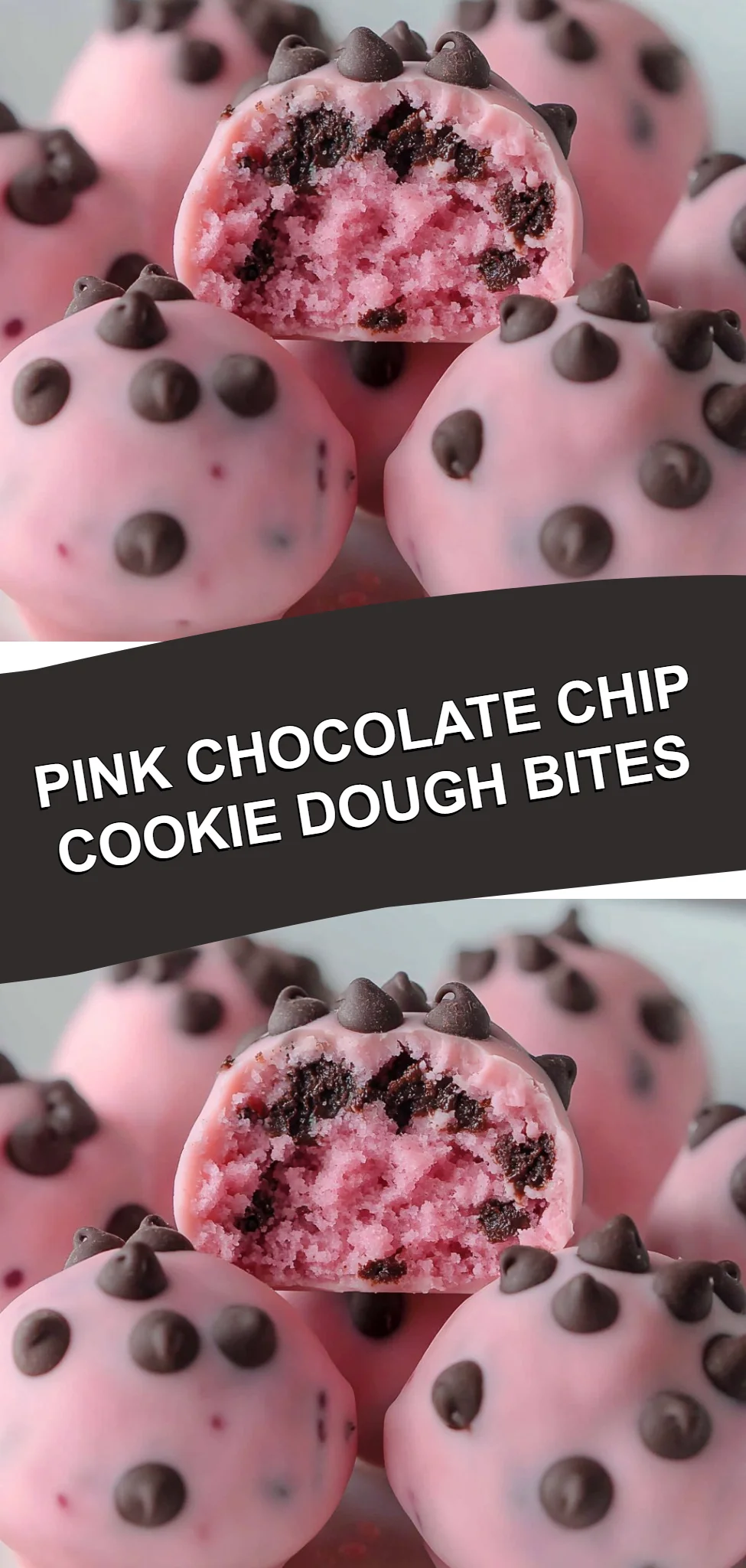 Pink Chocolate Chip Cookie Dough Bites