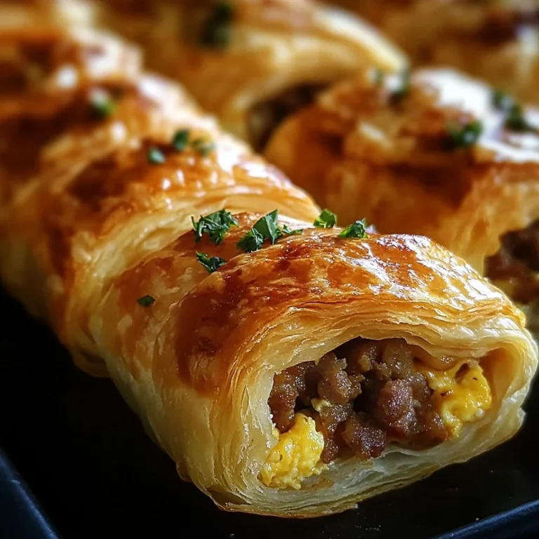 Delicious sausage egg cheese roll-ups served on a plate