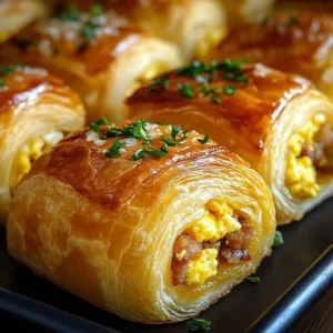 Sausage Egg Cheese Roll-Ups served on a plate with garnishes