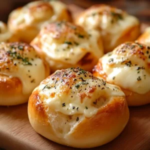 Freshly baked savory cheesy chicken buns with melted cheese and tender chicken