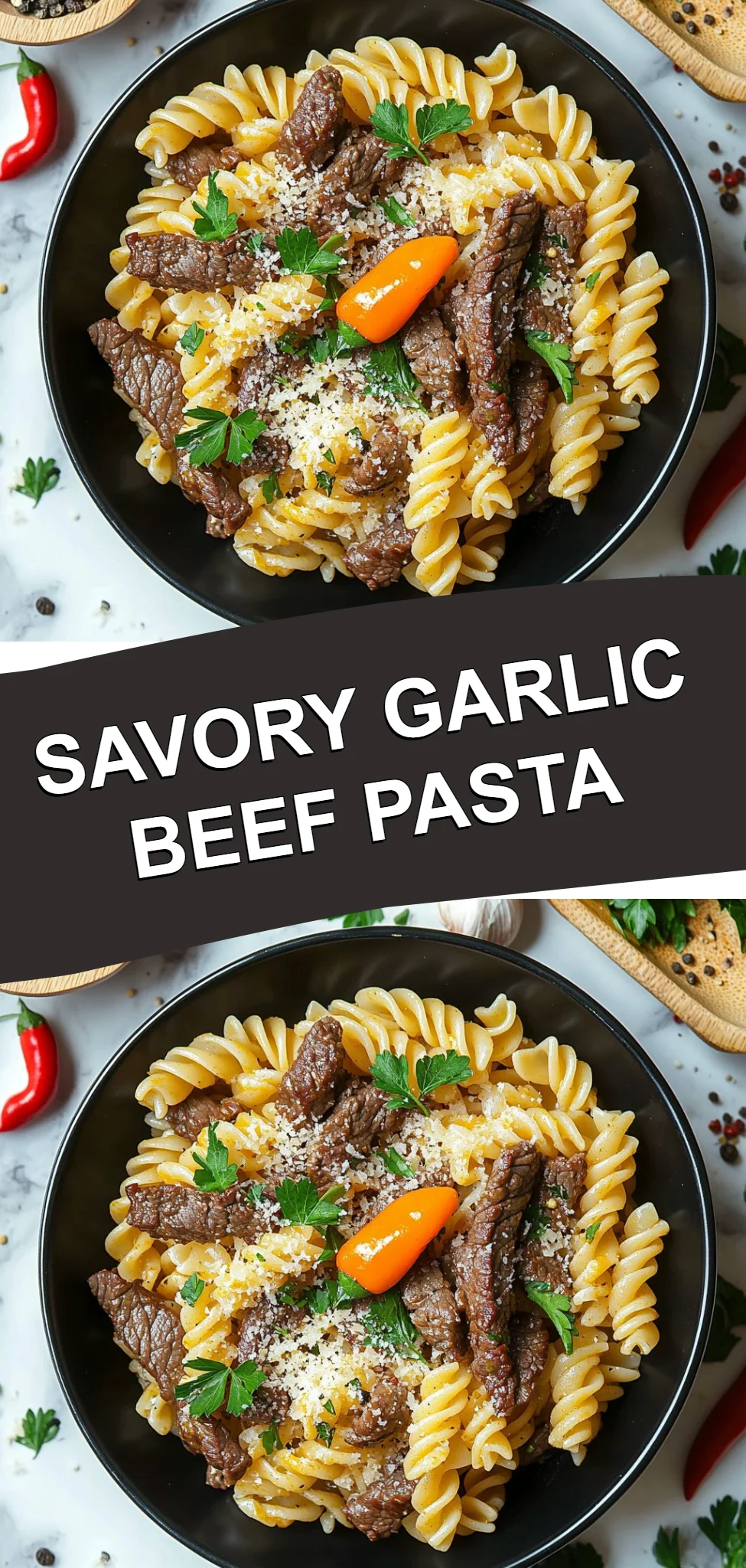 Savory Garlic Beef Pasta