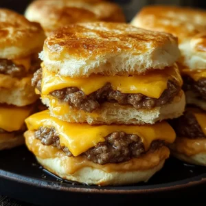 Savory Southern sausage biscuits served warm on a plate.