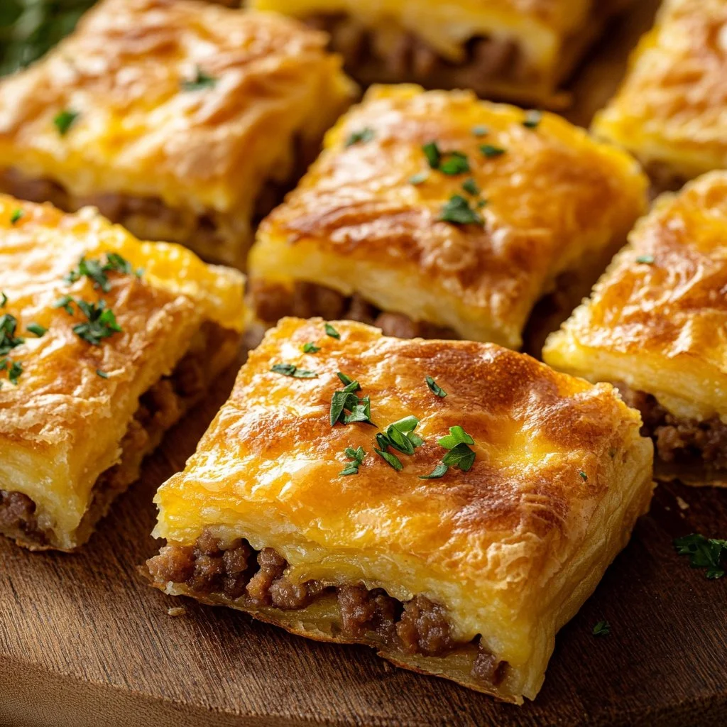 Sheet-Pan Sausage and Cheese Pancakes on a plate, perfect for breakfast.