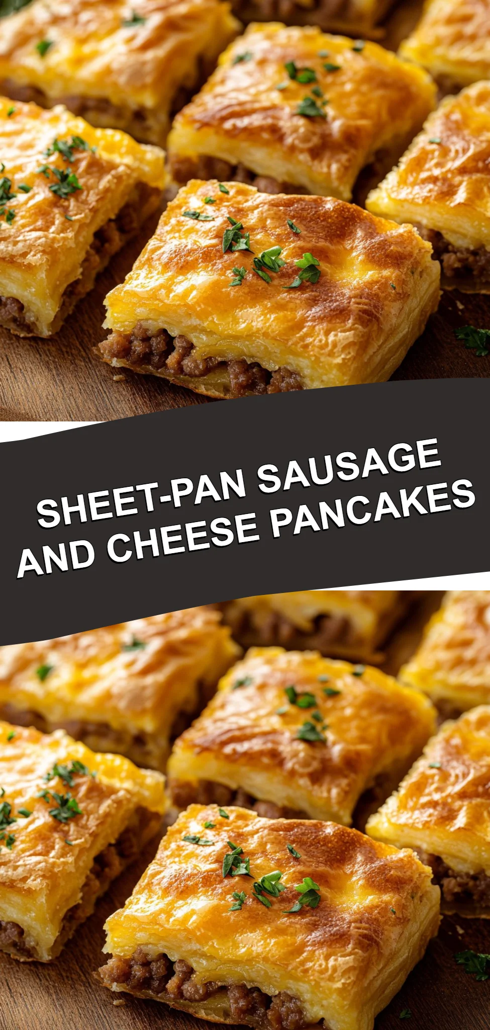 Sheet-Pan Sausage and Cheese Pancakes