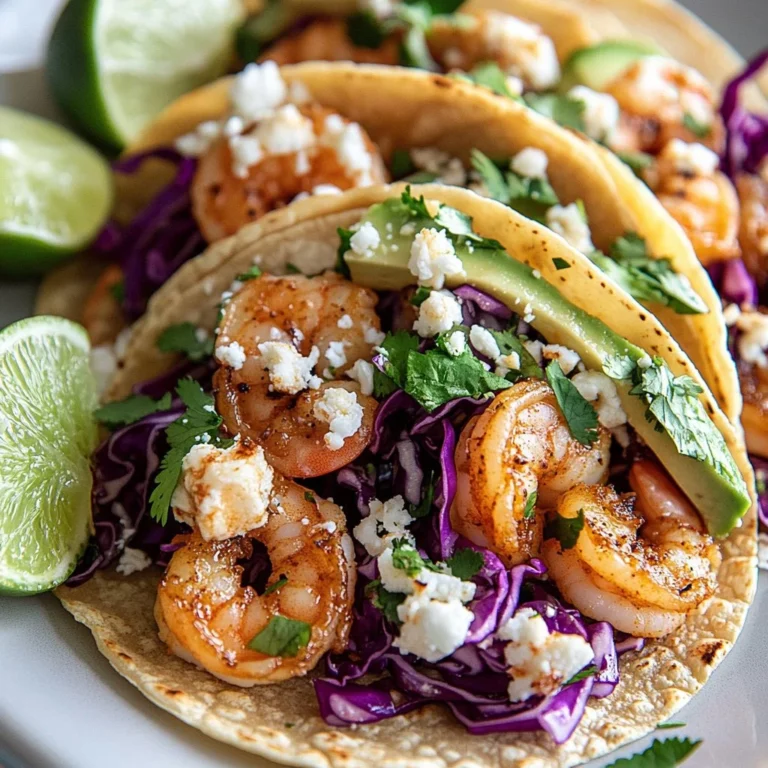 Delicious shrimp tacos with fresh toppings and vibrant flavors