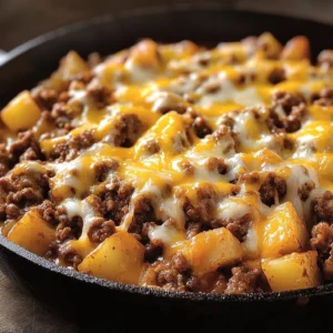 Delicious Skillet Sloppy Joe Dinner served in a pan