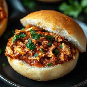 Delicious Spicy Cajun Chicken Sloppy Joes served on a plate.