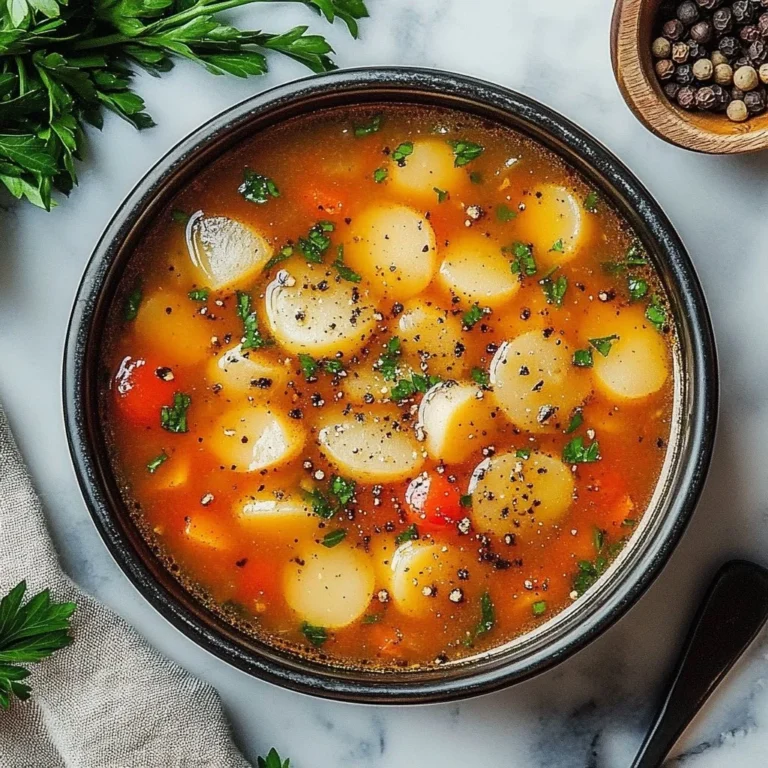 A bowl of spicy Cajun potato chowder garnished with herbs