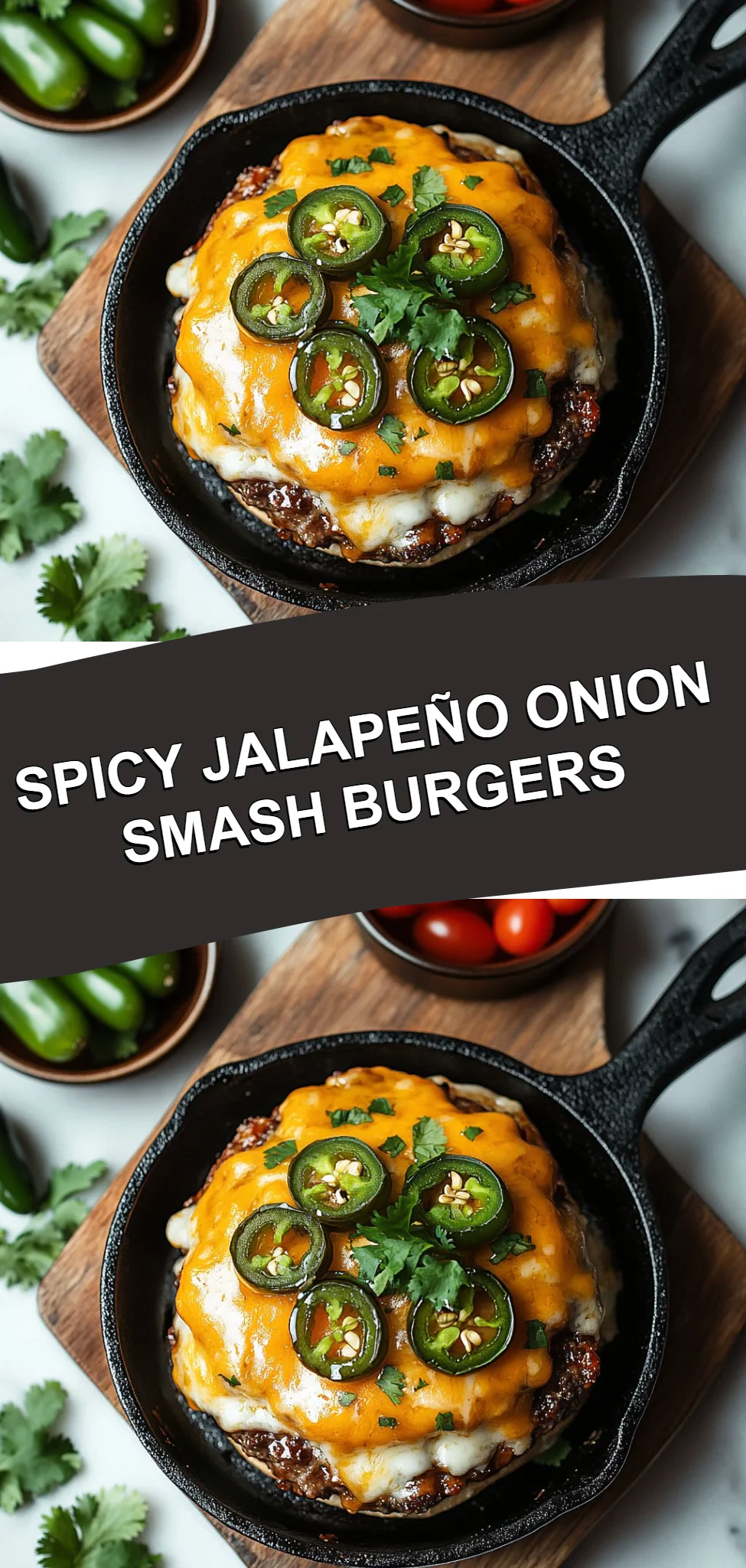 Spicy Jalapeño Onion Smash Burgers