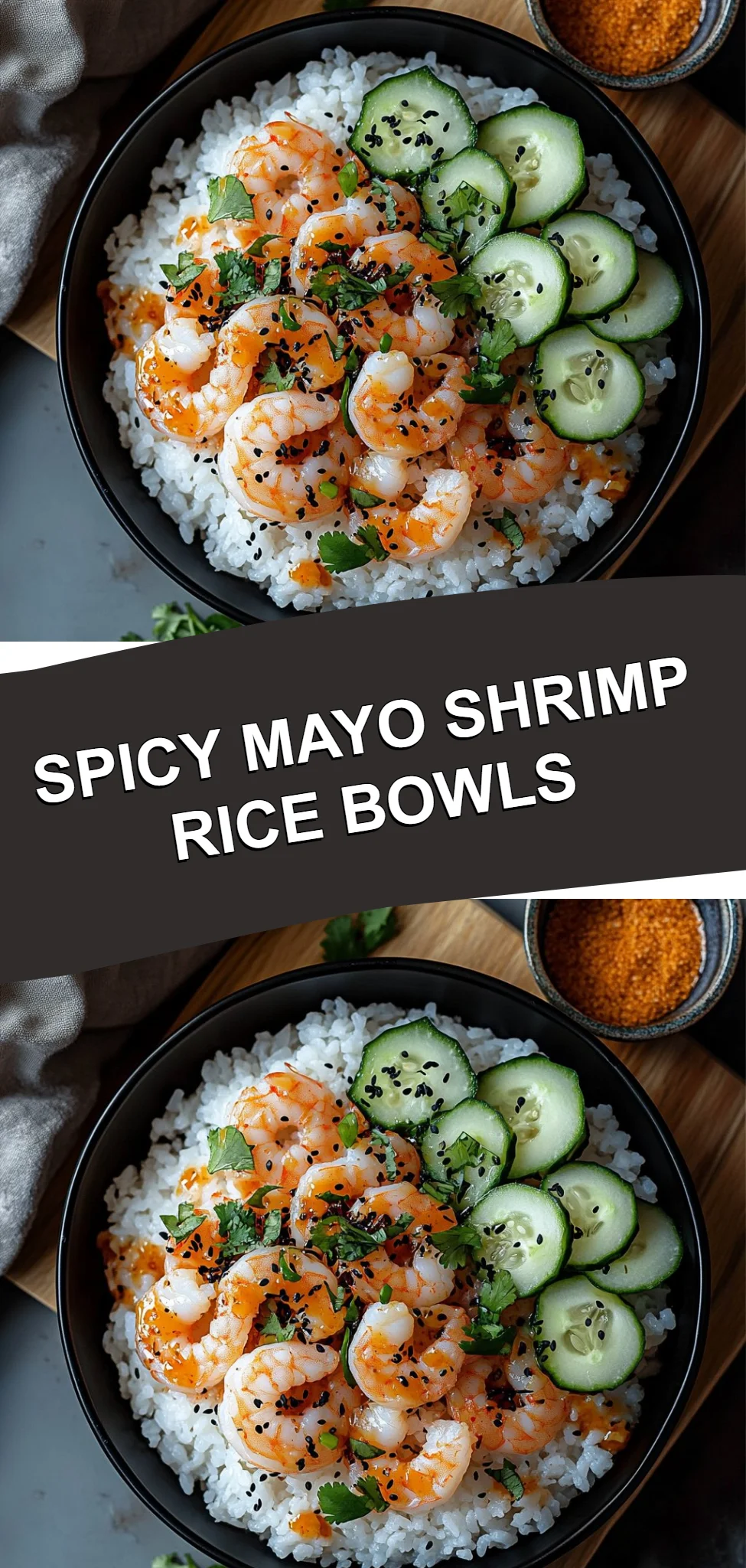 Spicy Mayo Shrimp Rice Bowls