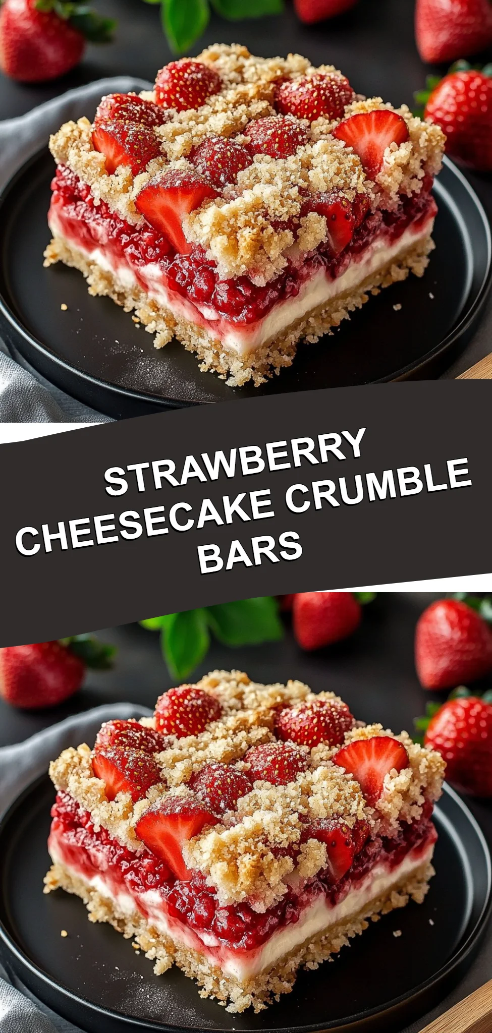 Strawberry Cheesecake Crumble Bars
