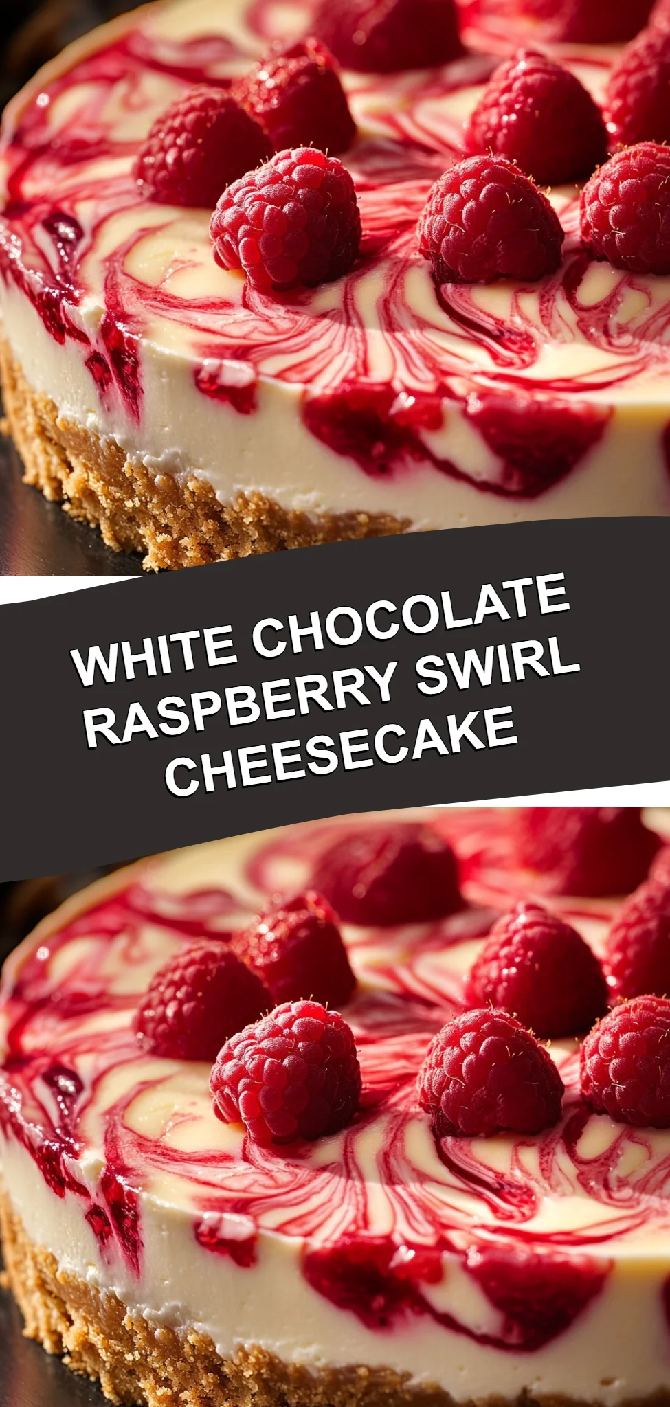 White Chocolate Raspberry Swirl Cheesecake