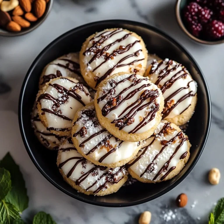 Delicious Zebra Cookies with chocolate and vanilla swirls on a platter.