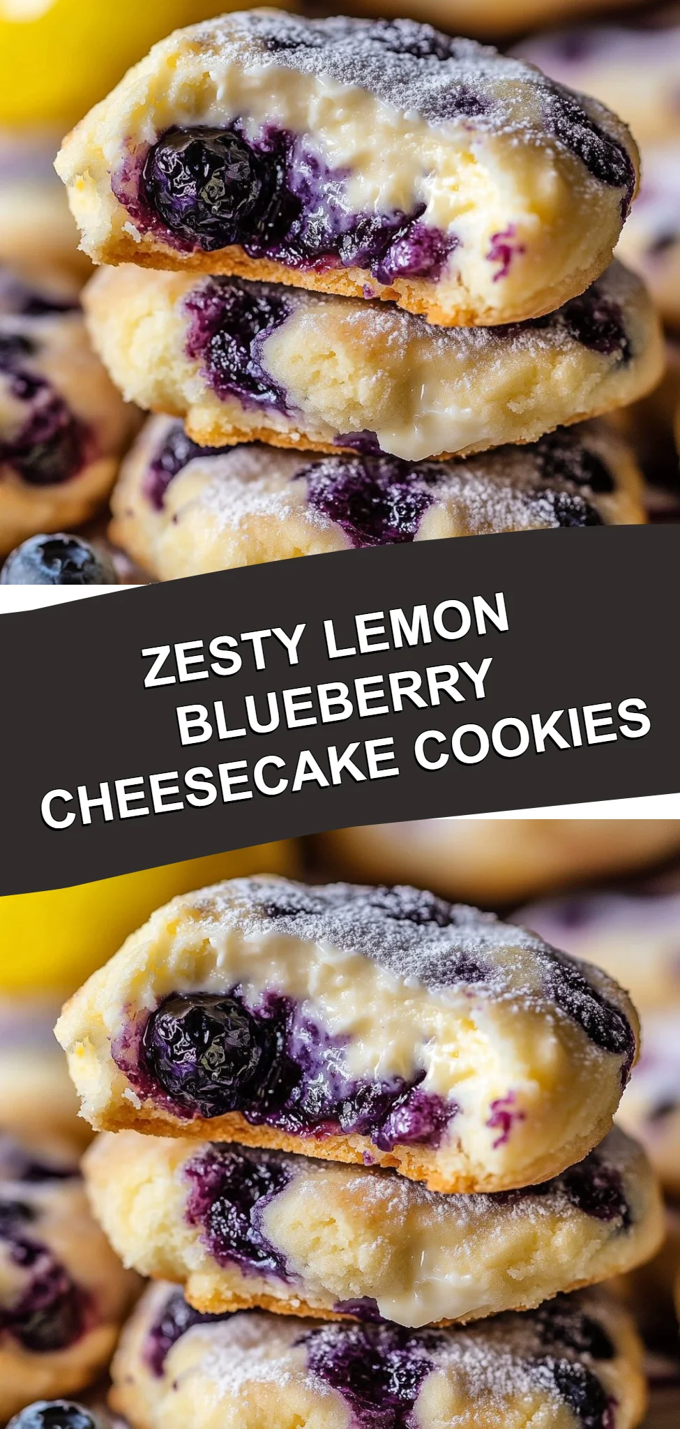 Zesty Lemon Blueberry Cheesecake Cookies