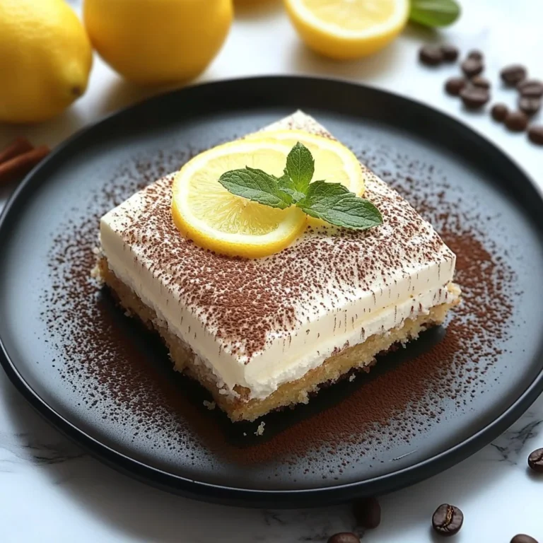 Zesty limoncello tiramisu dessert with layers of creamy mascarpone and lemon zest