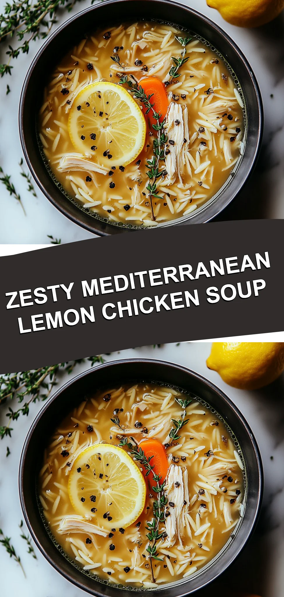 Zesty Mediterranean Lemon Chicken Soup